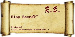 Ripp Bennó névjegykártya